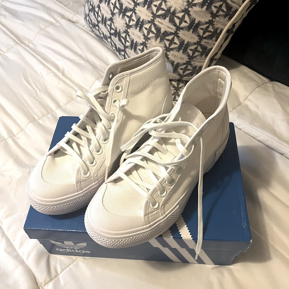 Adidas high top with a platform